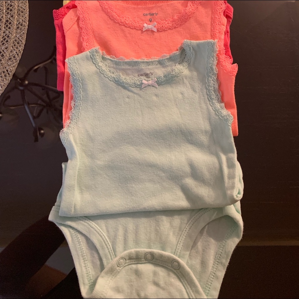 Sleeveless onesies for baby girls